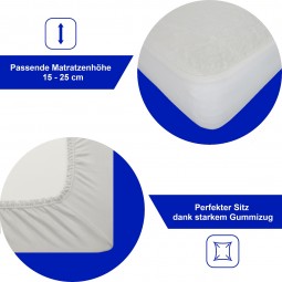 Dukal Matratzenhöhe Spannumrandung Rundumgummi Molton Spannbettlaken wasserdicht Matratzenschoner Matratzenauflage