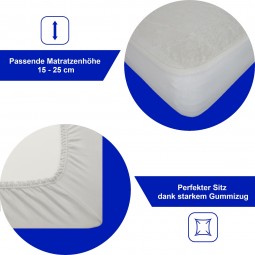 Dukal Matratzenhöhe Spannumrandung Rundumgummi Molton Spannbettlaken Matratzenschoner Matratzenauflage
